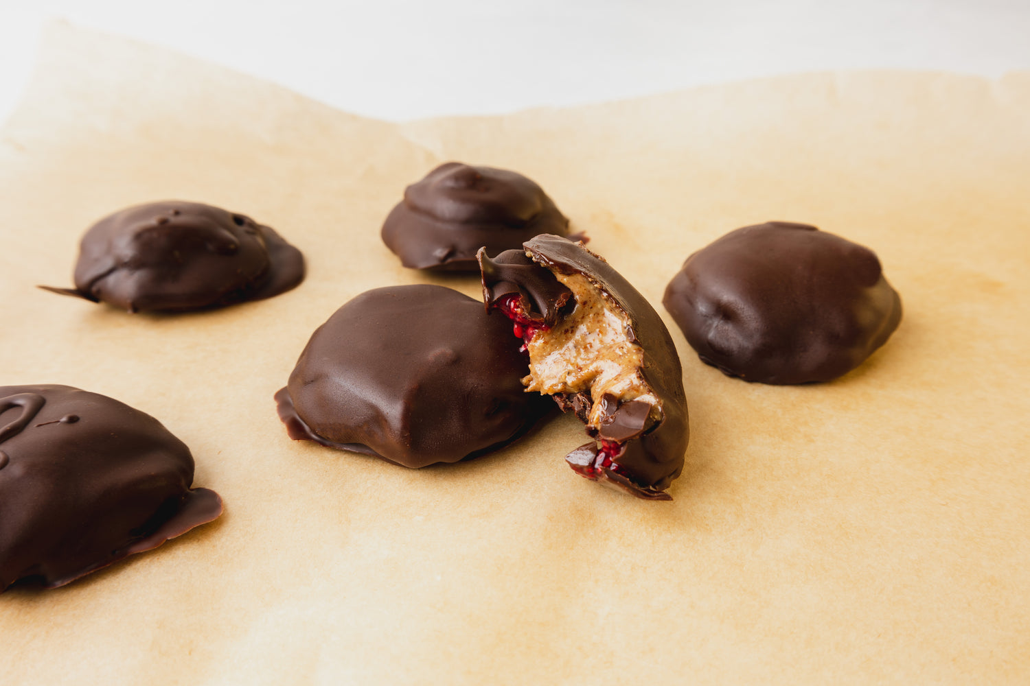 Raspberry Almond Butter Chocolate Bites